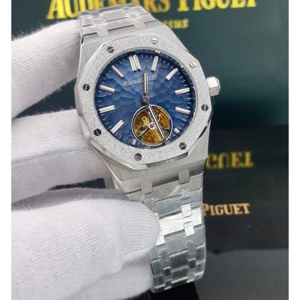ساعت مردانه صفحه موج دار سیلور آبی Audemars Piguet