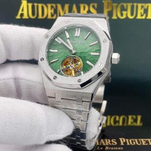 ساعت مردانه ای پی صفحه موج دار سیلور سبز Audemars Piguet