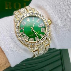 ساعت رولکس پر نگین گلد سبز Rolex