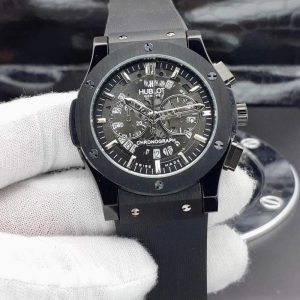 ساعت صفحه اسکلتون بلک هابلوت مستر کوالیتی Hublot