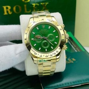 ساعت مردانه رولکس دیتونا ۳ موتوره گلد سبز Rolex