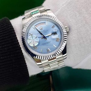 ساعت مردانه رولکس دی دیت سایز 42 سیلور آبی روشن Rolex