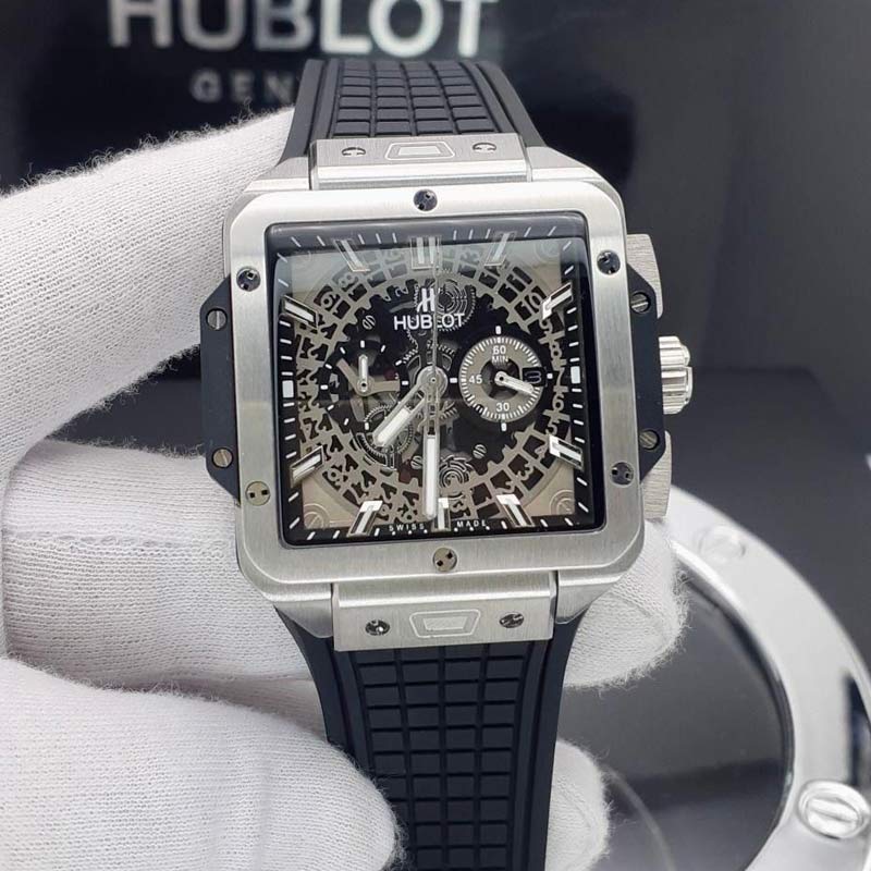 ساعت هابلوت مردانه سیلور مشکی و تاپینگ دار Hublot