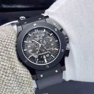ساعت مردانه صفحه اسکلتون بلک هابلوت مستر کوالیتی Hublot