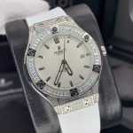ساعت هابلوت زنانه فول نگین مخراج رزگلد سفید Hublot