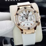 ساعت زنانه هابلوت ۳ موتوره نگین باگتی سفید Hublot
