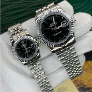 ساعت رولکس ست مردانه و زنانه سیلور مشکی Rolex