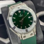 ساعت هابلوت زنانه فول نگین مخراج سیلورسبز Hublot