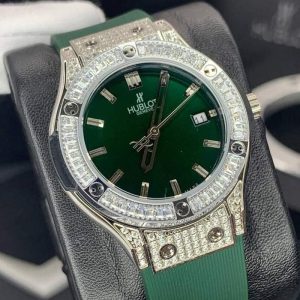ساعت هابلوت زنانه فول نگین مخراج سیلورسبز Hublot