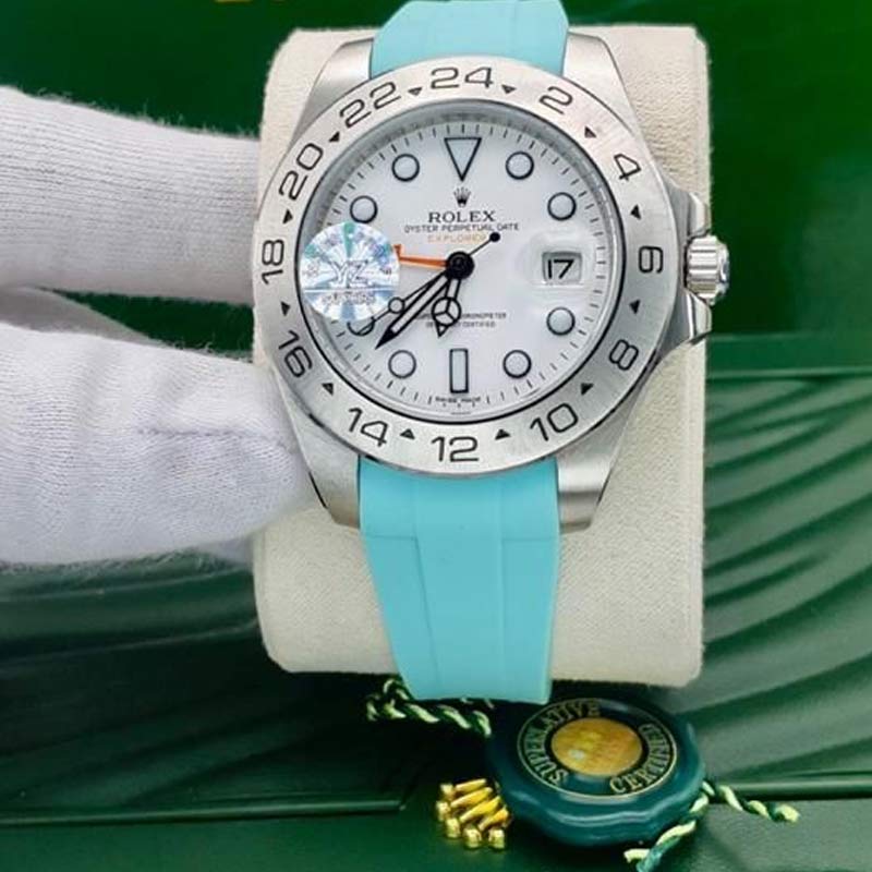 ساعت مردانه رولکس مدل اکسپلور سایز 42 آبی روشن Rolex