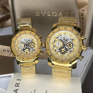ست ساعت زنانه و مردانه بولگاری ۳ موتوره تمام گلد Bvlgari
