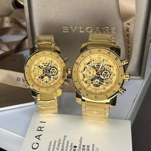 ست ساعت زنانه و مردانه بولگاری ۳ موتوره تمام گلد Bvlgari