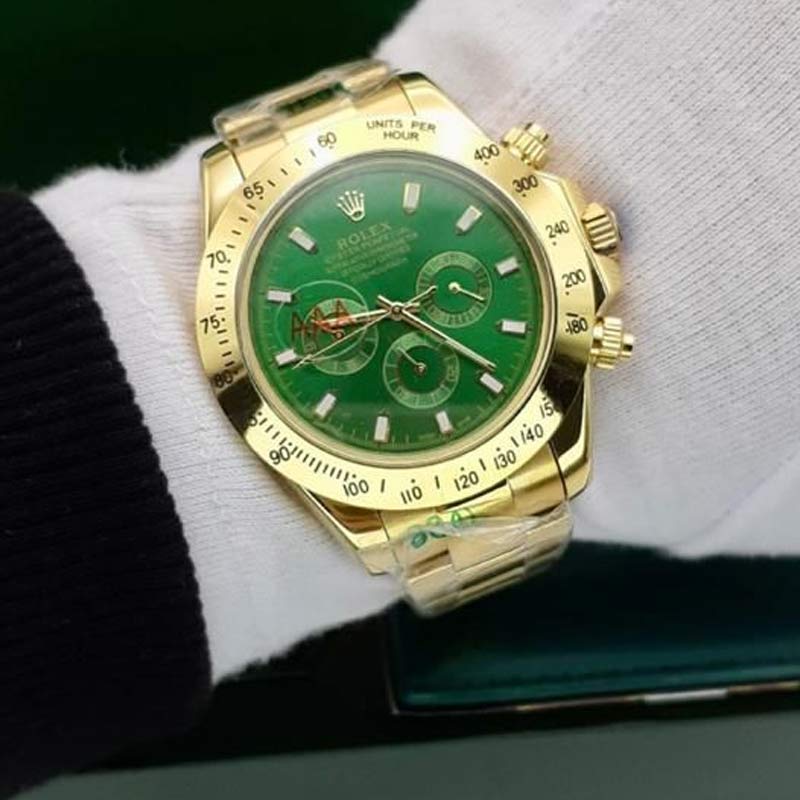 ساعت مردانه رولکس دیتونا ۳ موتوره گلد سبز Rolex