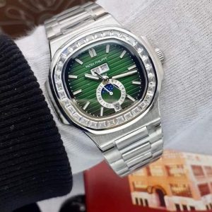 ساعت زنانه و مردانه پتک فیلیپ ناتیلیوس2 تقویم نگین سبز Patek Philippe