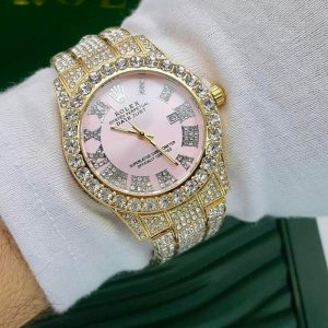 ساعت رولکس پر نگین گلد صورتی Rolex
