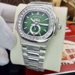 ساعت زنانه و مردانه پتک فیلیپ ناتیلیوس2 تقویم نگین آبی روشن Patek Philippe