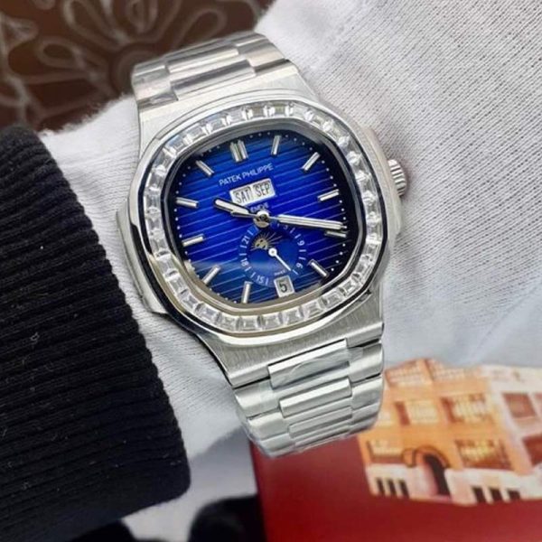 ساعت زنانه و مردانه پتک فیلیپ ناتیلیوس2 تقویم نگین سواروسکی Patek Philippe