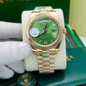 ساعت مردانه رولکس دی دیت سایز 42 گلد سبز Rolex