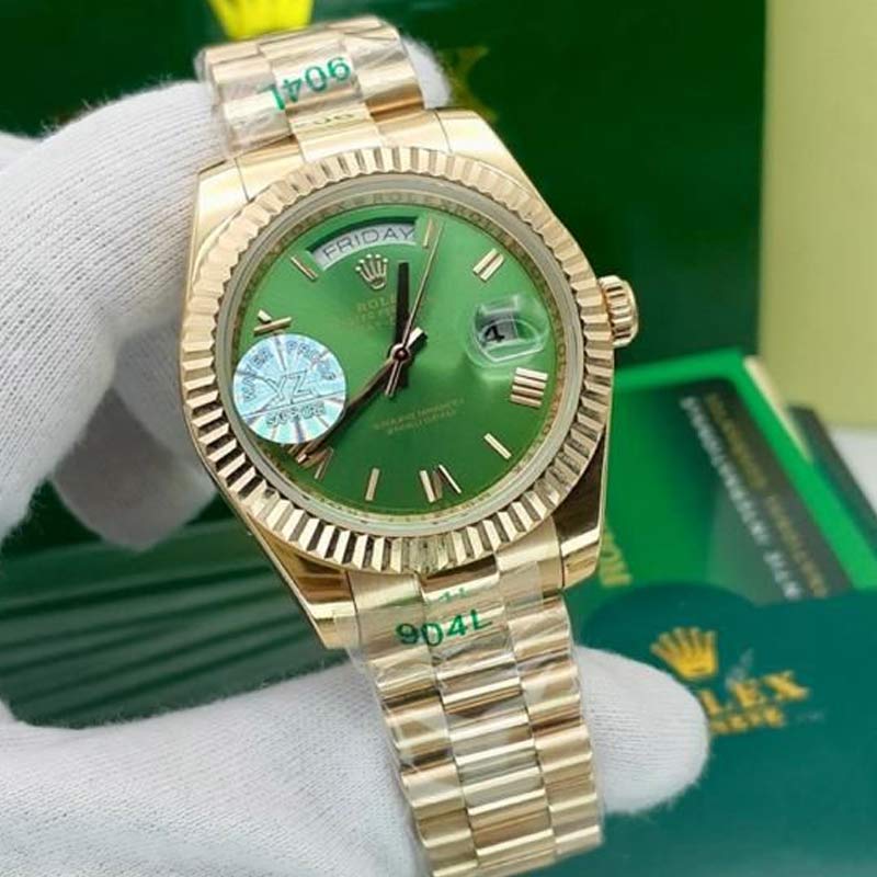ساعت مردانه رولکس دی دیت سایز 42 گلد سبز Rolex