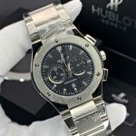 ساعت مردانه هابلوت کیفیت مستر سیلور مشکی Hublot