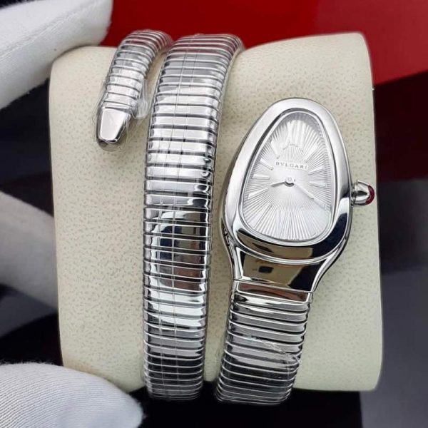 ساعت زنانه بولگاری مدل دستبندی سیلور سفید Bulgari