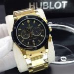 ساعت مردانه هابلوت 3موتوره گلد دور مشکی Hublot