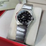 ساعت زنانه امگا تیفانی نگین دار مشکی سیلور Omega