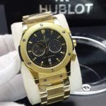 ساعت مردانه هابلوت 3موتوره گلد مشکی Hublot
