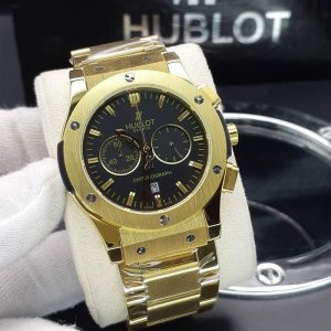 ساعت مردانه هابلوت 3موتوره گلد مشکی Hublot
