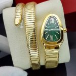 ساعت زنانه بولگاری دستبندی گلد سبز Bulgari