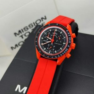 ساعت امگا سواچ مشکی قرمز Omega