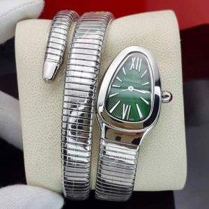 ساعت زنانه بولگاری مدل دستبندی سیلور سبز Bulgari