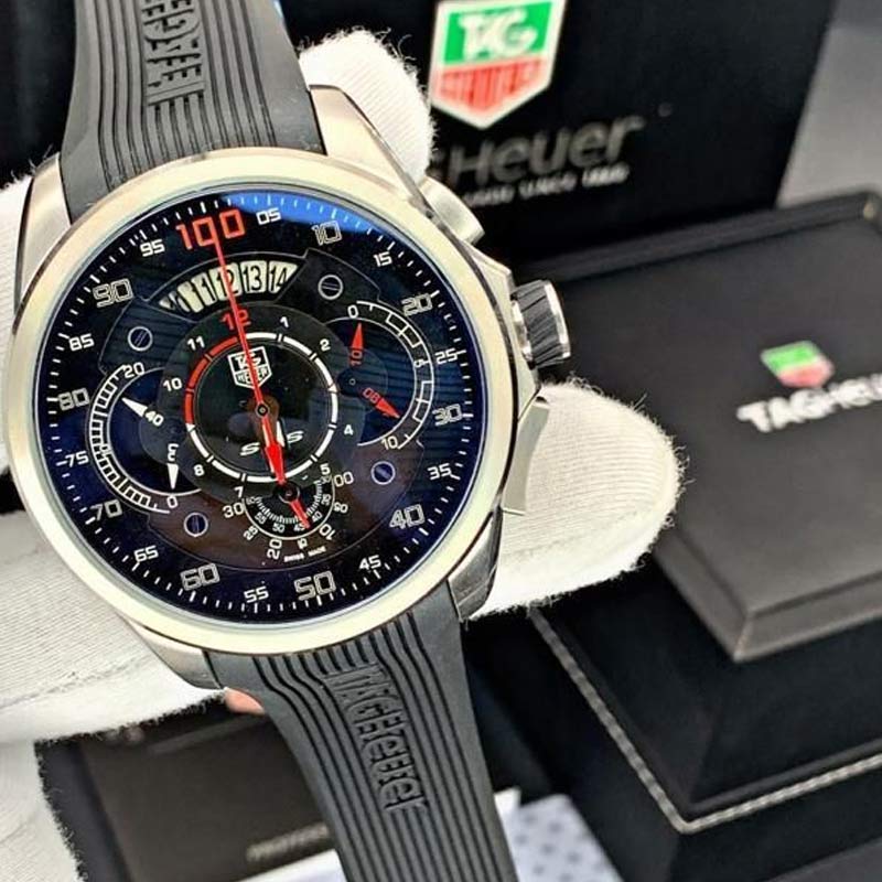 ساعت مردانه تگ هویر مدل اس ال اس ۳ موتوره سیلور مشکی Tag Heuer