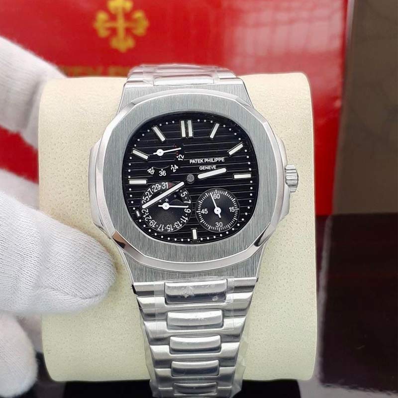 ساعت مردانه پتک فیلیپ ۳ موتوره اتوماتیک سیلور مشکی Patek Philippe