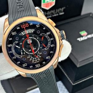 ساعت مردانه تگ هویر مدل اس ال اس ۳ موتوره رزگلد مشکی Tag Heuer