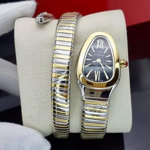 ساعت زنانه بولگاری مدل دستبندی سیلور گلد مشکی Bulgari