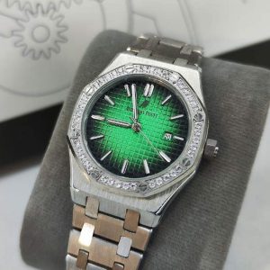 ساعت اودمار پیگه دور نگین سیلور سبز Audemars Piguet AP