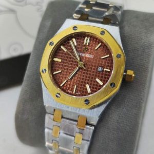 ساعت اودمار پیگه گلد سیلور قهوه ای Audemars Piguet AP
