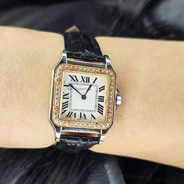 ساعت زنانه کارتیه مدیوم سیلور رزگلد Cartier