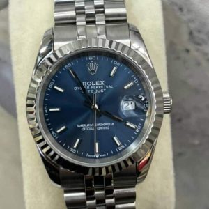 ساعت رولکس مردانه دی دیت سیلور سورمه ای Rolex