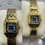 ساعت زنانه کارتیه پنتر فلزی گلد مشکی Cartier