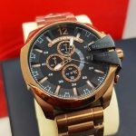 ساعت دیزل شاخدار رزگلد مشکی Diesel