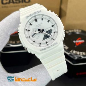 ساعت زنانه و مردانه کاسیو جیشاک تمام سفید Casio G-Shock GA-2100