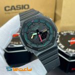 ساعت زنانه و مردانه کاسیو جیشاک مشکی سبز Casio G-Shock GA-2100