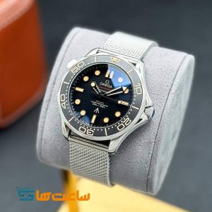 ساعت مچی امگا سیمستر بند حصیری مشکی Omega Seamaster 007