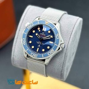 ساعت مچی امگا سیمستر بند حصیری سورمه ای Omega Seamaster 007