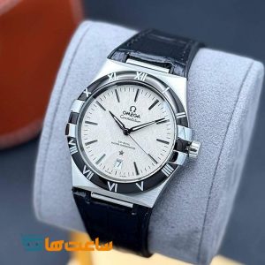 ساعت مچی امگا کانسلیشن چرم مشکی سفید Omega Constellation Co-Axial Master