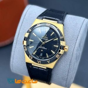 ساعت مچی امگا کانسلیشن چرم مشکی گلد Omega Constellation Co-Axial Master