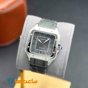 ساعت مردانه کارتیر سانتوس اتومات خاکستری Cartier Santos