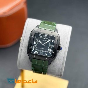 ساعت مردانه کارتیر سانتوس اتومات سبز مشکی Cartier Santos